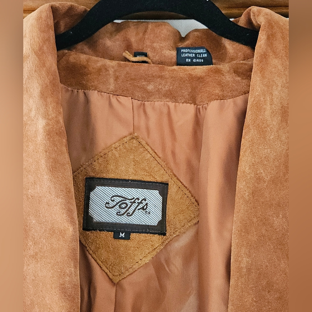 Vintage Toffs Suede Leather Jacket, Sz. M - Picture 3 of 11